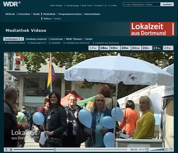 Screenshot Gendertreff beim CSD Dortmund 2014 WDR Lokalzeit 001