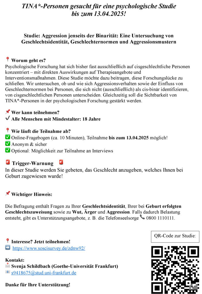 Flyer Studie Aggression